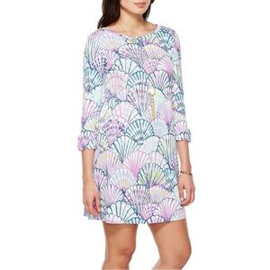 Women's Adjustable Sleeve Multicolor Shell Dress 🐚